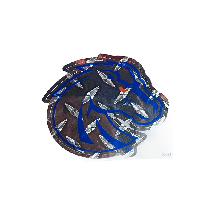 Boise State Broncos Logo Products 6x5 Reflective Decal (Chrome/Blue)