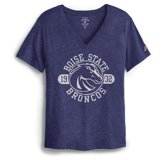 Boise State Broncos Legacy Women's V-Neck T-Shirt (Blue)