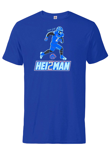 Boise State Broncos Select Men's Ashton Jeanty Hei2man T-Shirt (Blue)