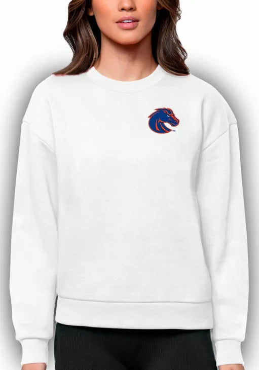 Boise State Broncos Antigua Women's Crewneck Sweatshirt (White)