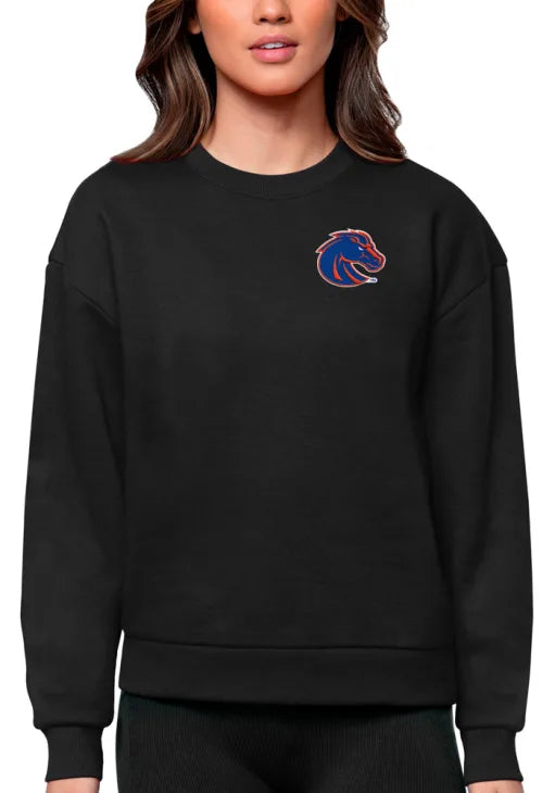 Boise State Broncos Antigua Women's Crewneck Sweatshirt (Black)
