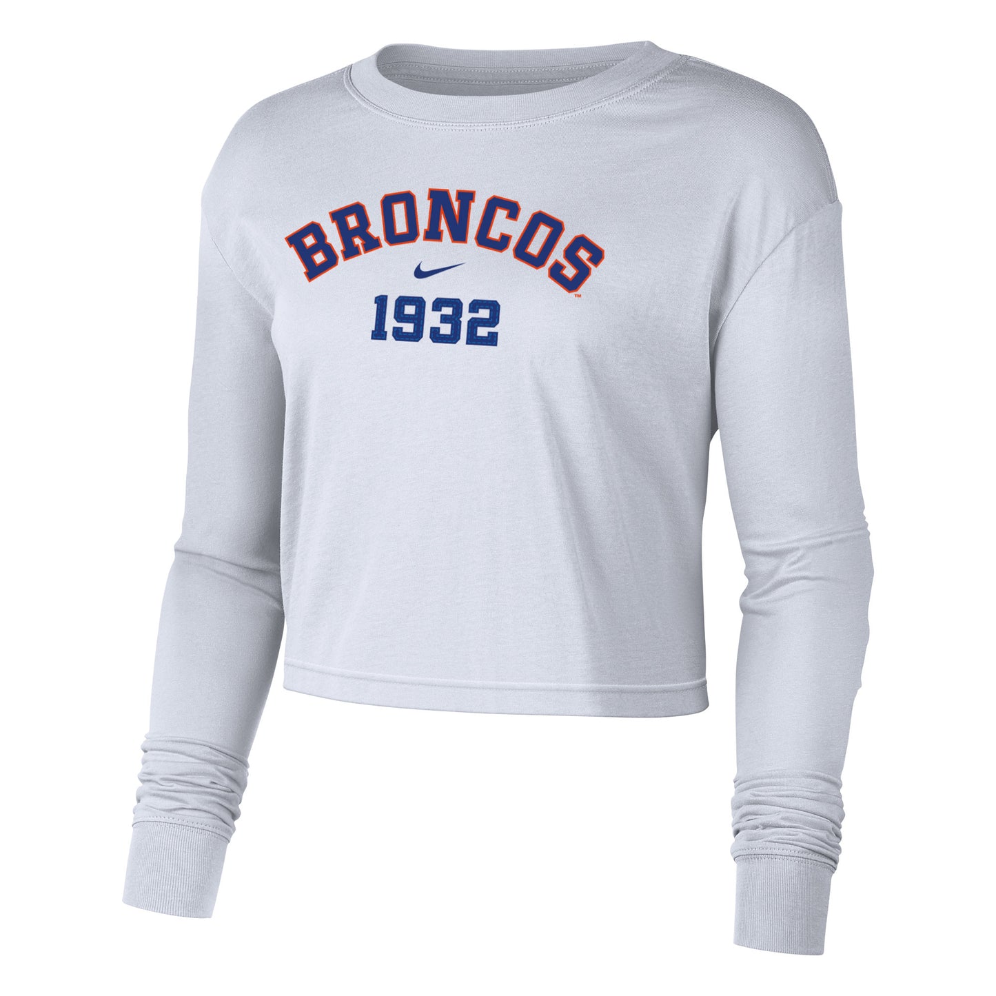 Boise State Broncos Nike Women's Est. Cropped Long Sleeve (White)