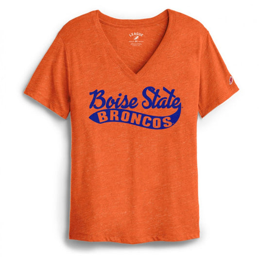 Boise State Broncos Legacy Women's V-Neck T-Shirt (Orange)